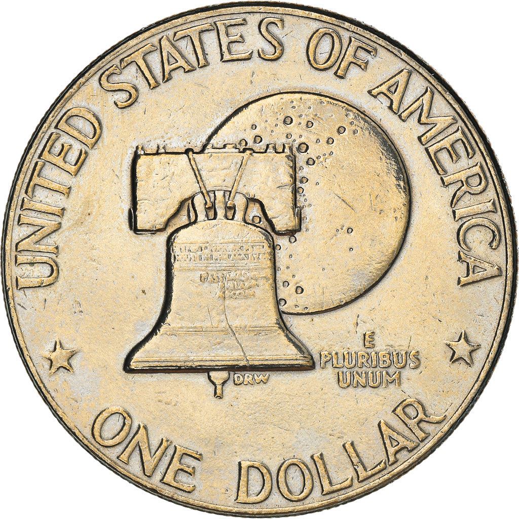 United States | 1 Dollar Coin | Liberty Bell | Moon | Dwight D. Eisenhower | KM206 | 1976