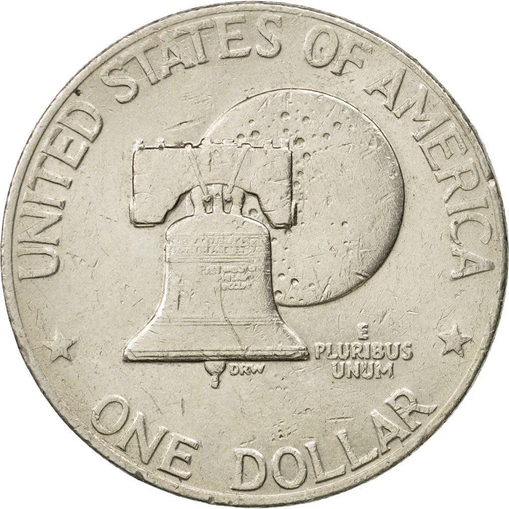 United States | 1 Dollar Coin | Liberty Bell | Moon | Dwight D. Eisenhower | KM206 | 1976