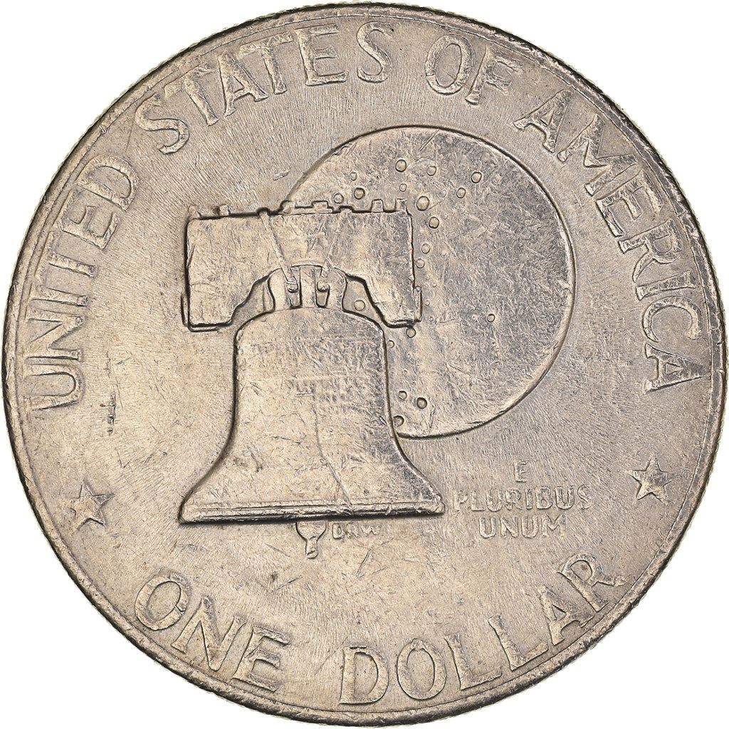 United States | 1 Dollar Coin | Liberty Bell | Moon | Dwight D. Eisenhower | KM206 | 1976