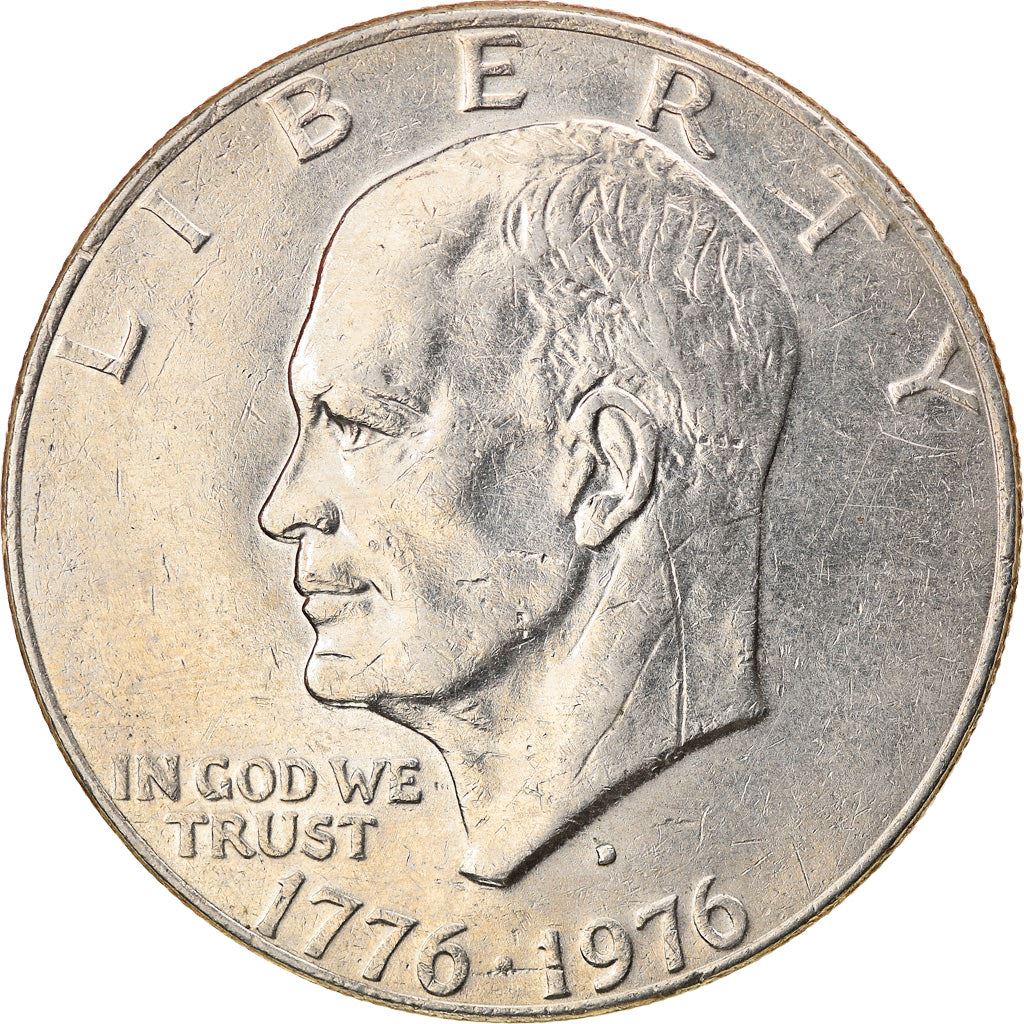 United States | 1 Dollar Coin | Liberty Bell | Moon | Dwight D. Eisenhower | KM206 | 1976