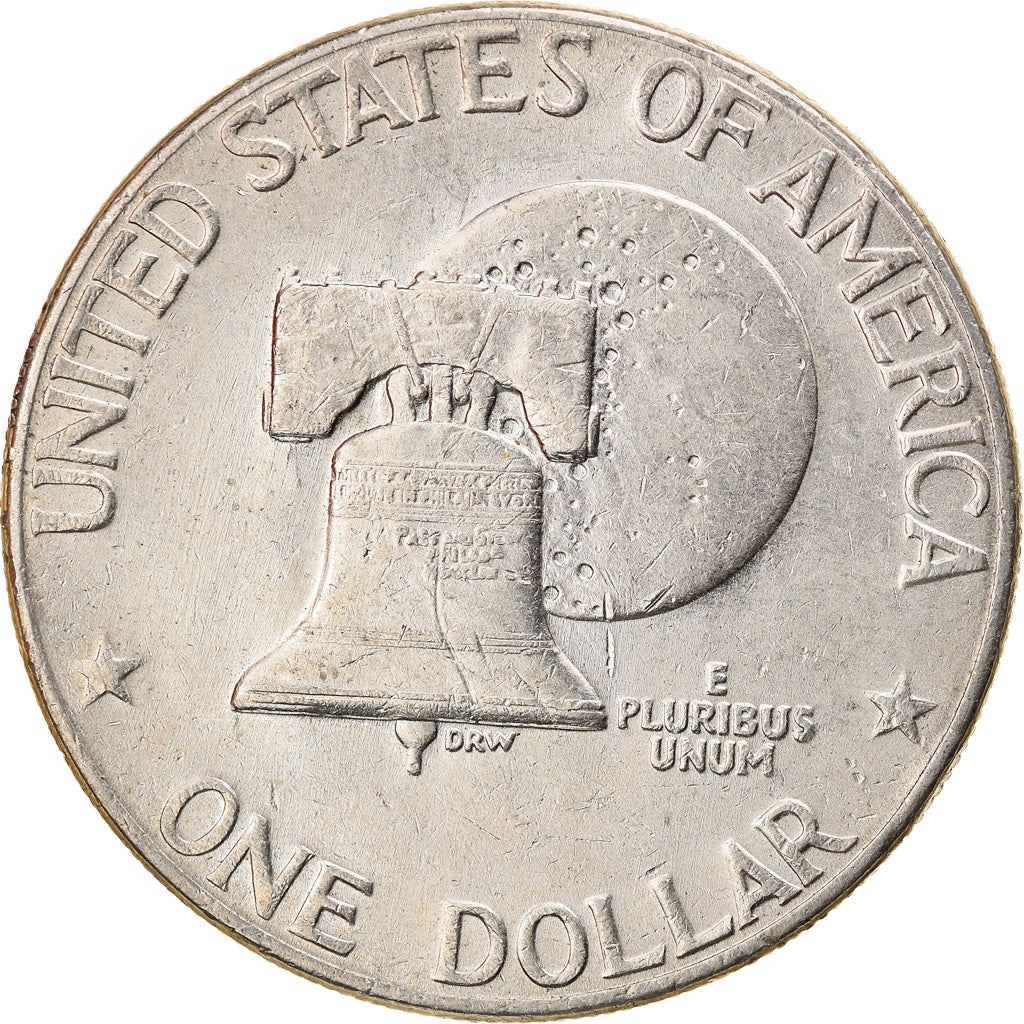 United States | 1 Dollar Coin | Liberty Bell | Moon | Dwight D. Eisenhower | KM206 | 1976