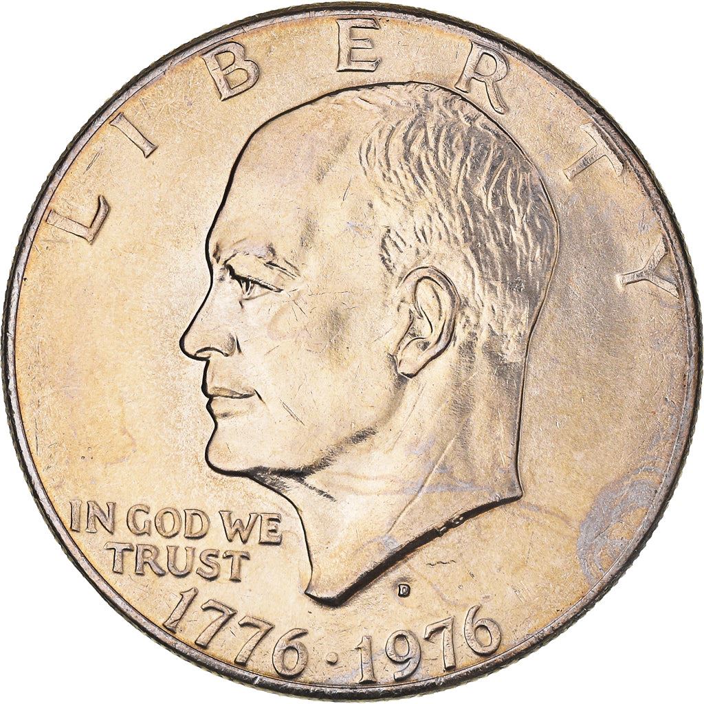 United States | 1 Dollar Coin | Liberty Bell | Moon | Dwight D. Eisenhower | KM206 | 1976