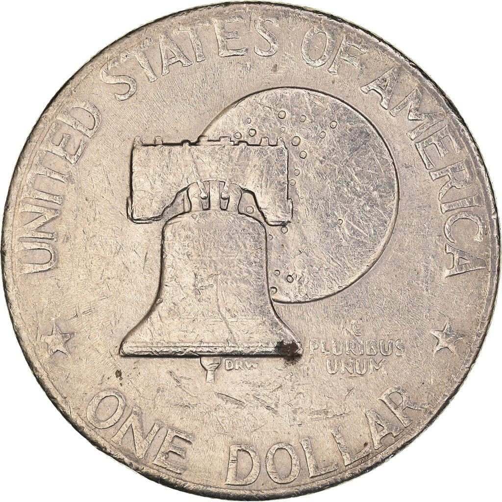 United States | 1 Dollar Coin | Liberty Bell | Moon | Dwight D. Eisenhower | KM206 | 1976