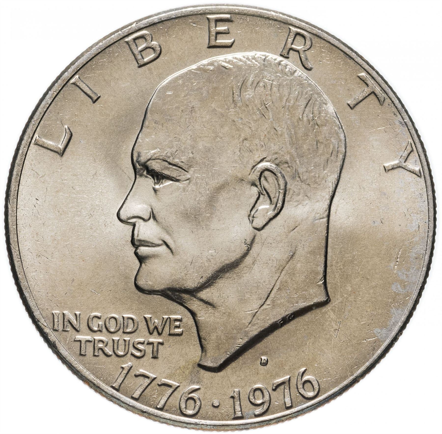 United States | 1 Dollar Coin | Liberty Bell | Moon | Dwight D. Eisenhower | KM206 | 1976