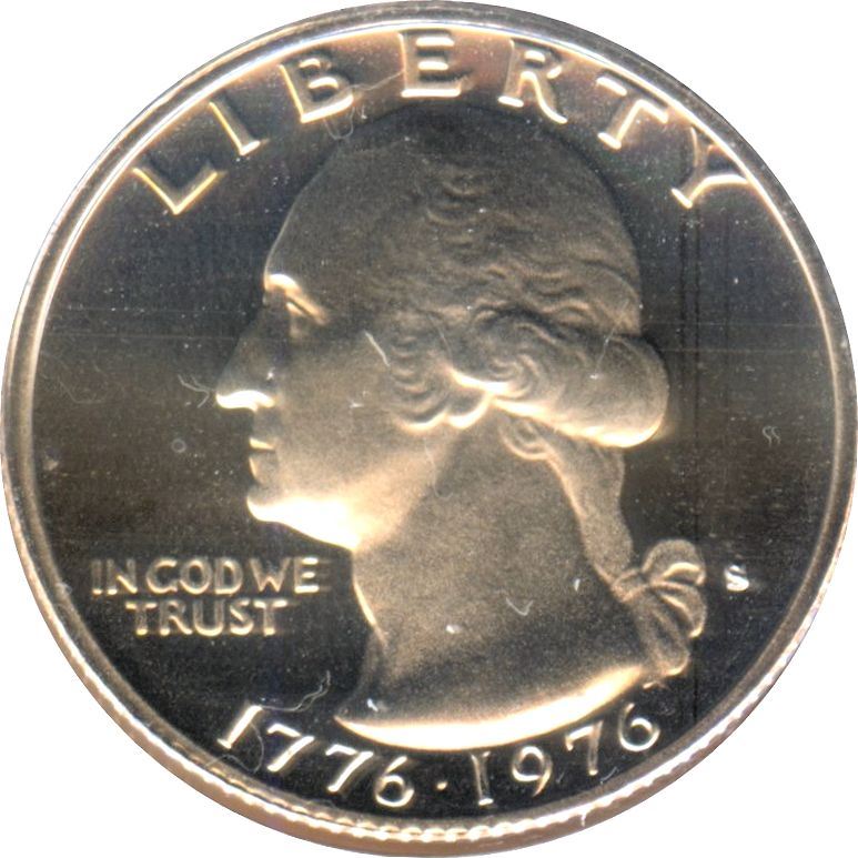 United States | 1/4 Dollar Coin | George Washington | Drummer | Torch | KM204 | 1976