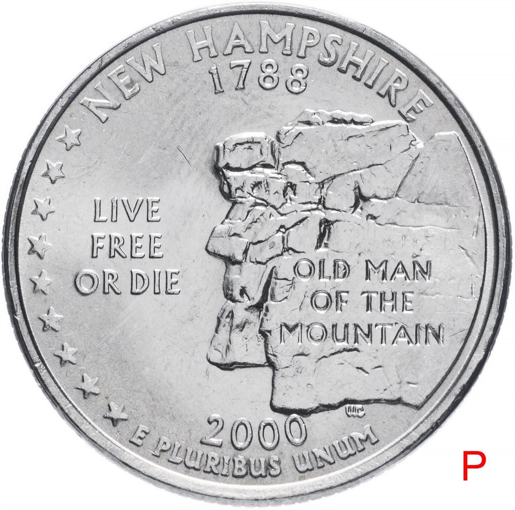 United States | 1/4 Dollar Coin | George Washington | Old Man of The Mountain | KM308 | 2000