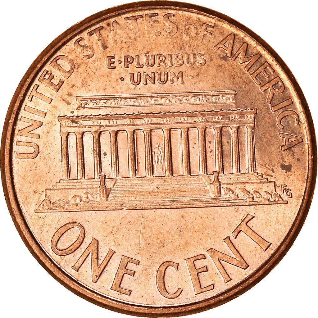 United States | American 1 Cent Coin | Lincoln Memorial | KM201b | 1983 - 2008