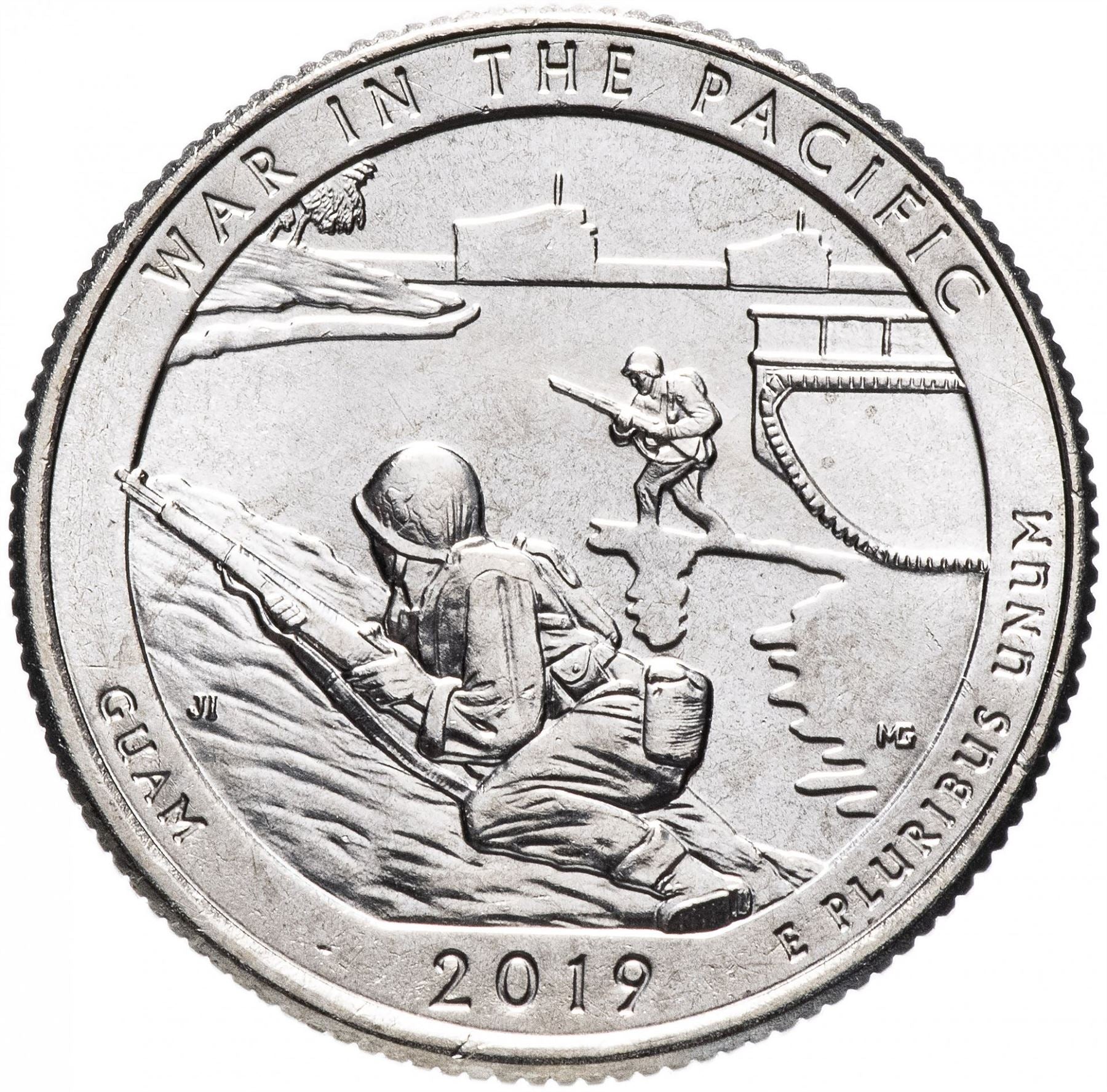 United States Coin American ¼ Dollar | George Washington | Asan Bay | Pacific War | KM696 | 2019