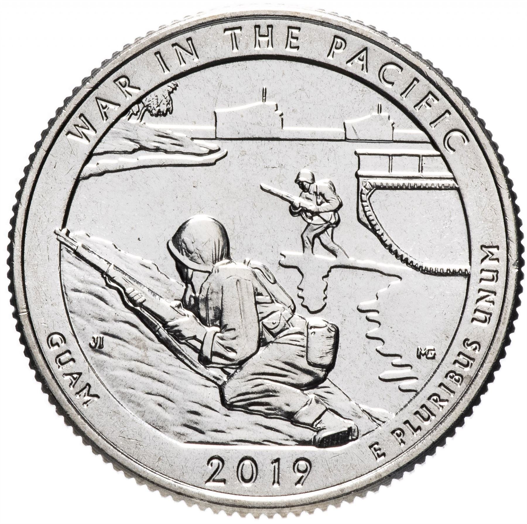 United States Coin American ¼ Dollar | George Washington | Asan Bay | Pacific War | KM696 | 2019