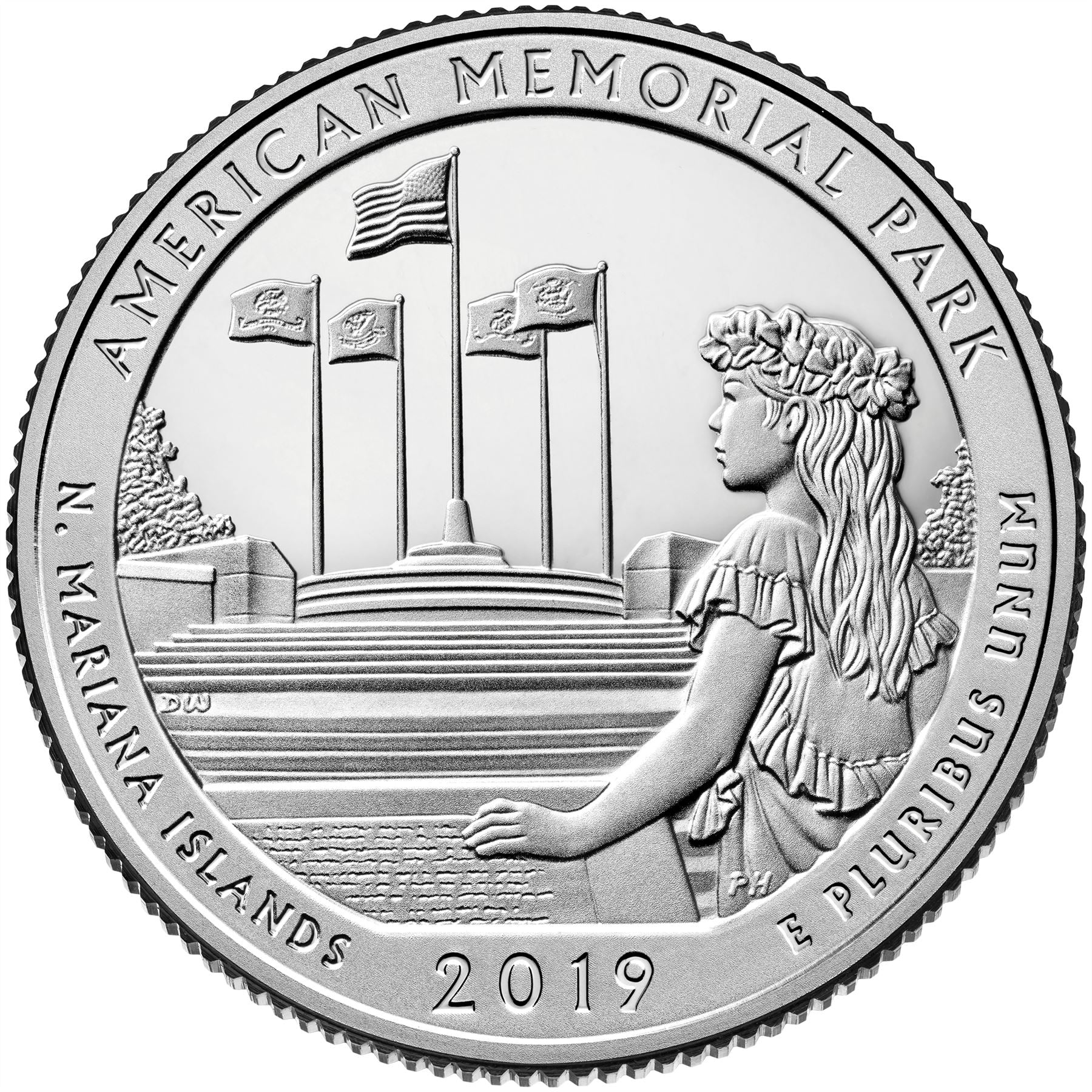 United States Coin American ¼ Dollar | George Washington | Chamorro Woman | Court of Honor | KM695 | 2019