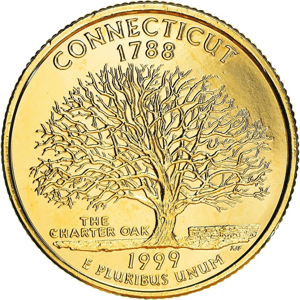 United States Coin American ¼ Dollar | George Washington | Charter Oak | KM297 | 1999