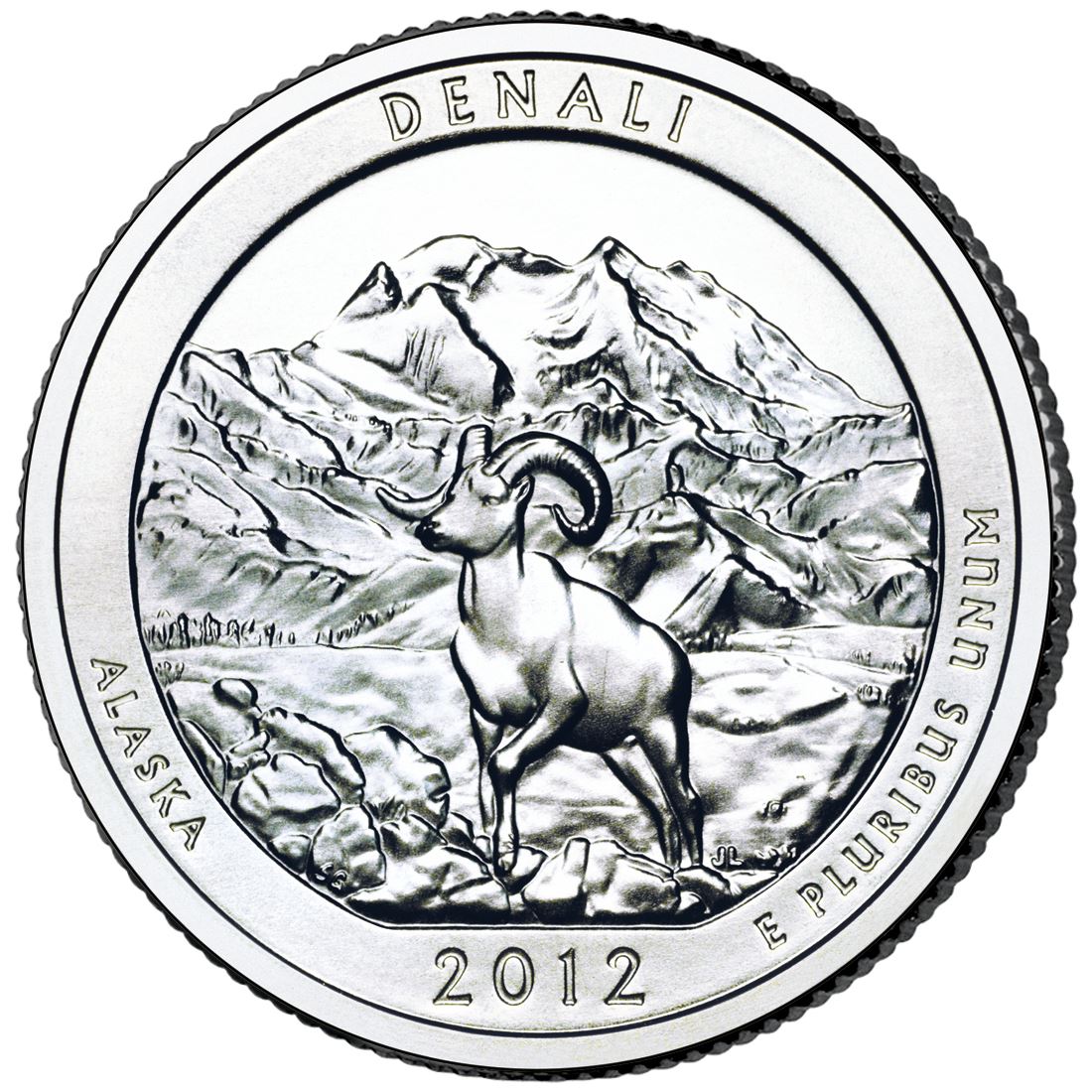 United States Coin American ¼ Dollar | George Washington | Denali National Park | Dall Sheep | Mount McKinley | KM523 | 2012