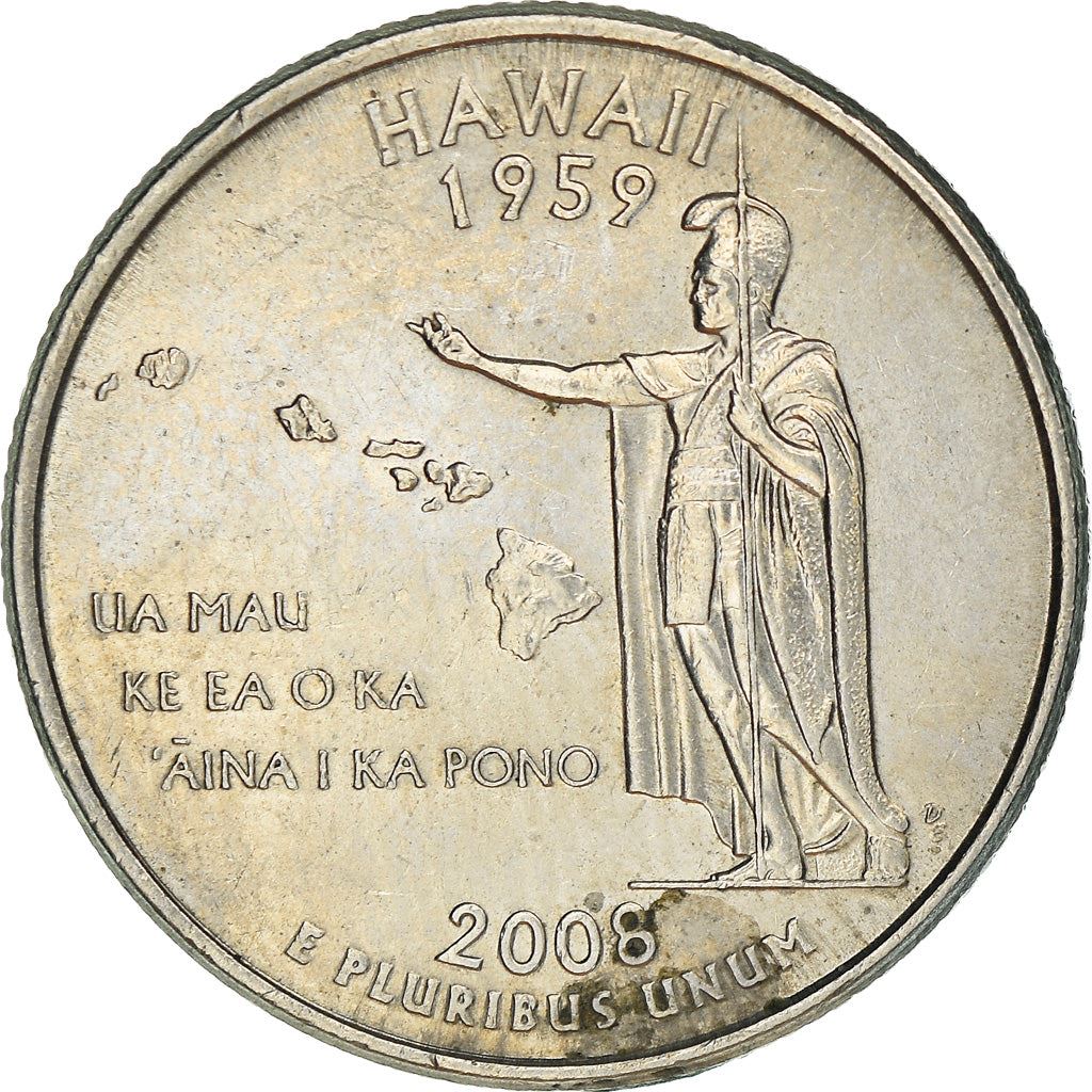 United States Coin American ¼ Dollar | George Washington | Hawaii | Hawaii | King Kamehameha I | KM425 | 2008