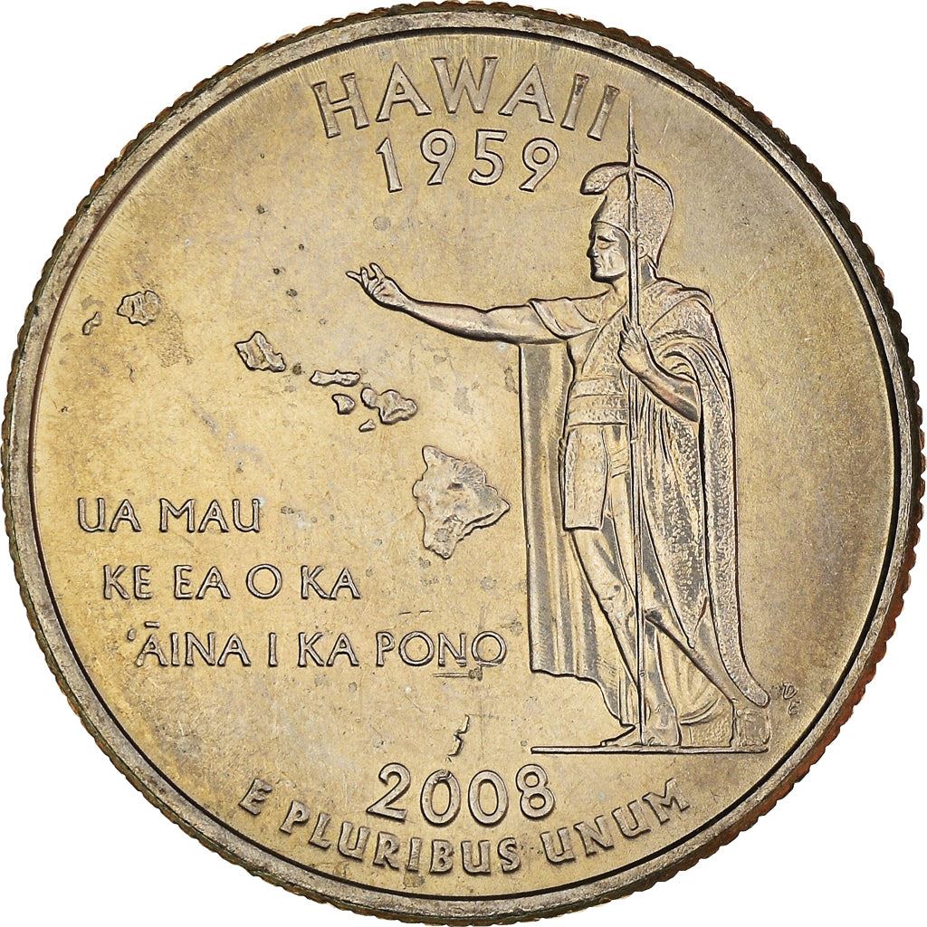 United States Coin American ¼ Dollar | George Washington | Hawaii | Hawaii | King Kamehameha I | KM425 | 2008