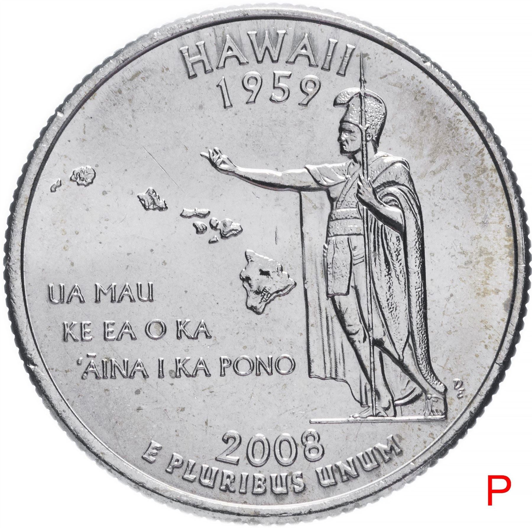 United States Coin American ¼ Dollar | George Washington | Hawaii | Hawaii | King Kamehameha I | KM425 | 2008