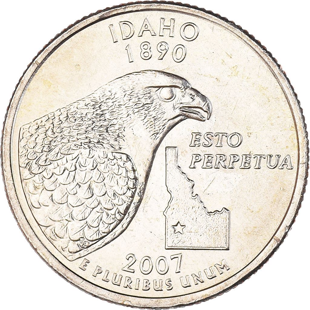 United States Coin American ¼ Dollar | George Washington | Idaho | Peregrine Falcon | KM398 | 2007