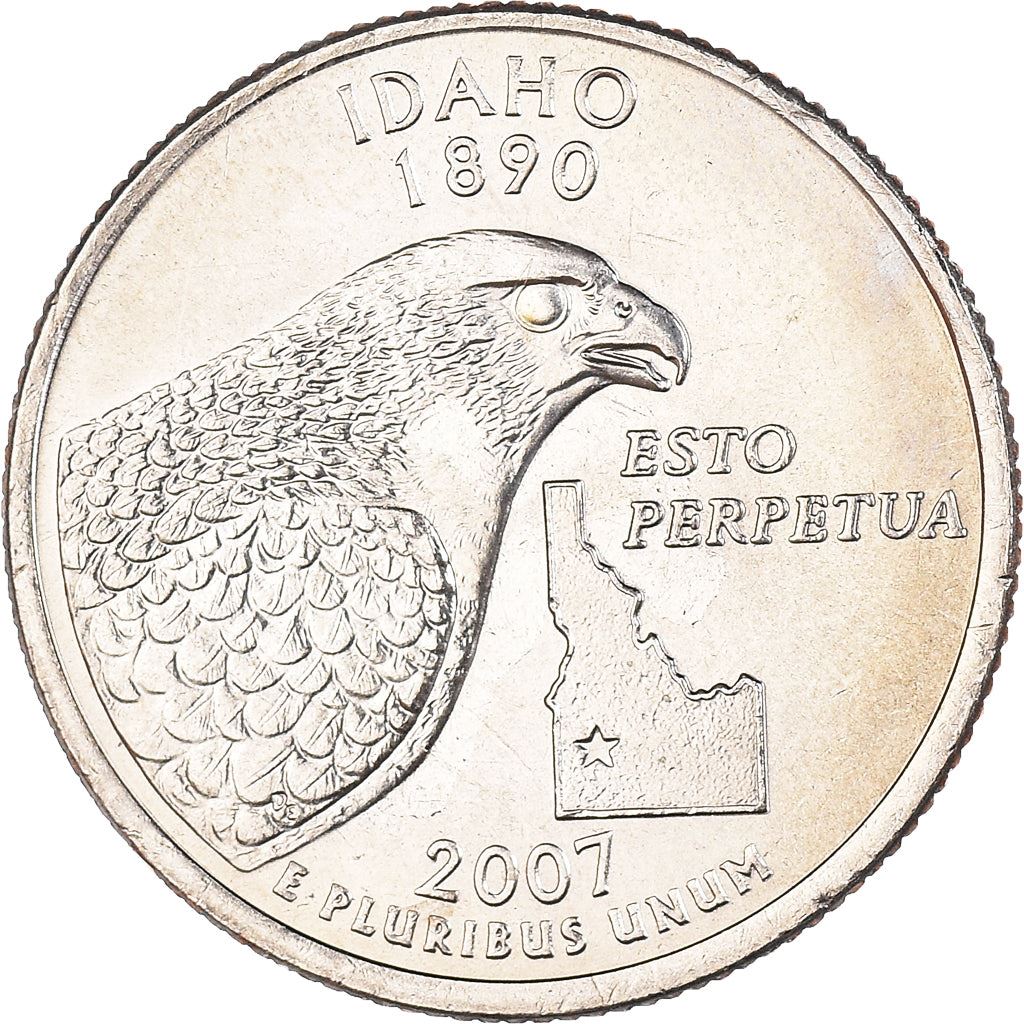 United States Coin American ¼ Dollar | George Washington | Idaho | Peregrine Falcon | KM398 | 2007