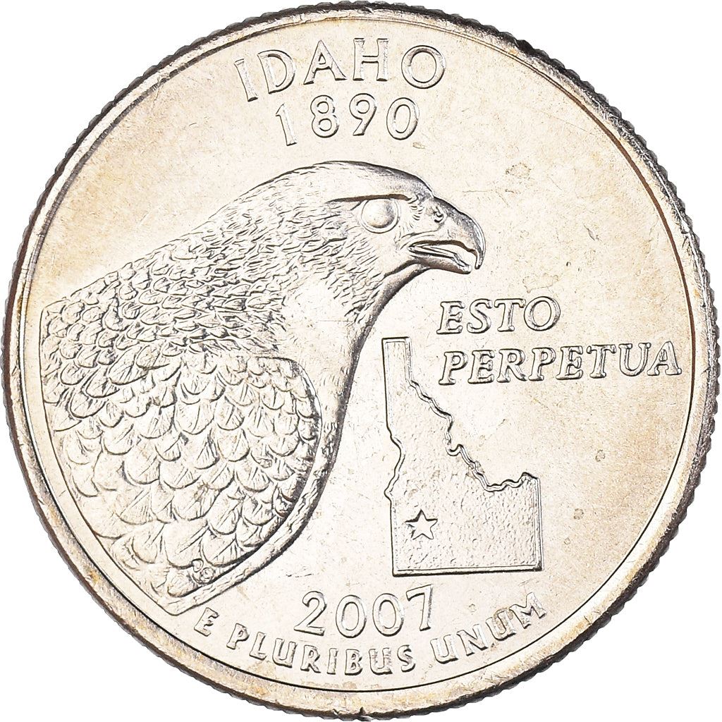 United States Coin American ¼ Dollar | George Washington | Idaho | Peregrine Falcon | KM398 | 2007