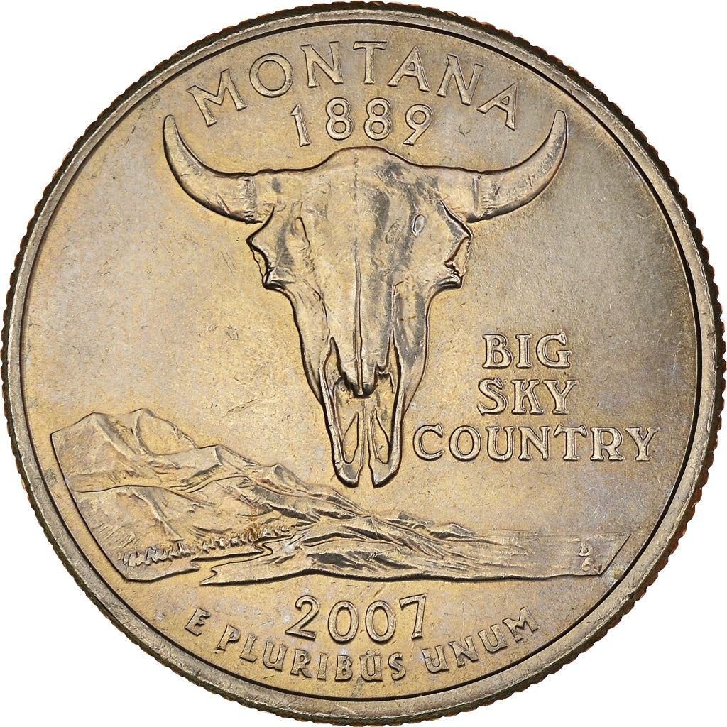 United States Coin American ¼ Dollar | George Washington | Montana | Bison Skull | KM396 | 2007