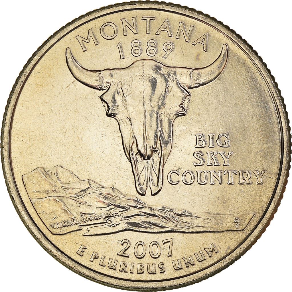 United States Coin American ¼ Dollar | George Washington | Montana | Bison Skull | KM396 | 2007