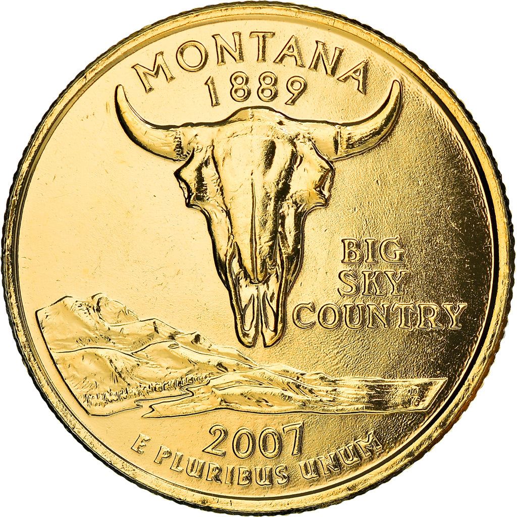 United States Coin American ¼ Dollar | George Washington | Montana | Bison Skull | KM396 | 2007