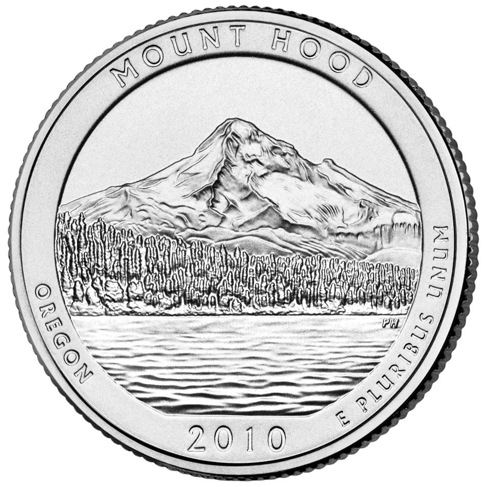 United States Coin American ¼ Dollar | George Washington | Mount Hood | Lost Lake | KM473 | 2010