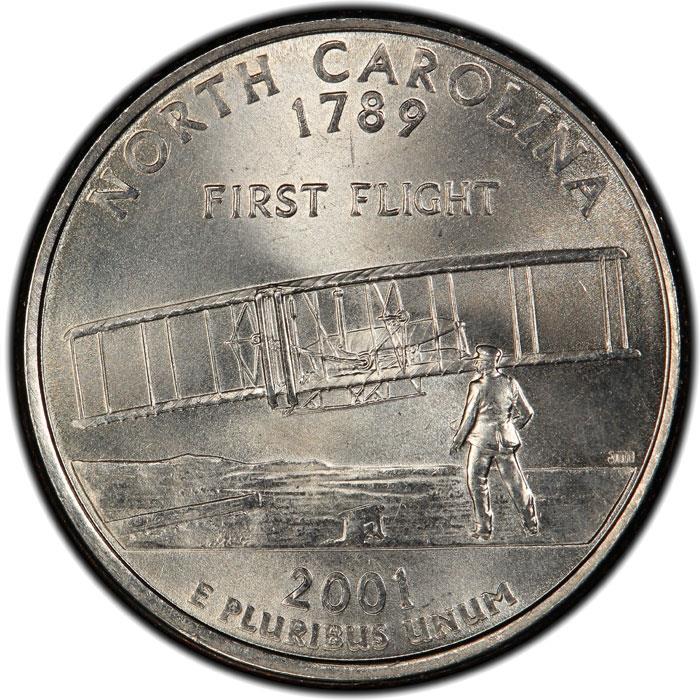 United States Coin American ¼ Dollar | George Washington | North Carolina | Wright Brothers | KM319 | 2001