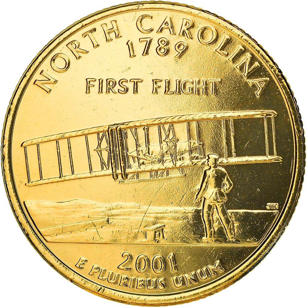 United States Coin American ¼ Dollar | George Washington | North Carolina | Wright Brothers | KM319 | 2001