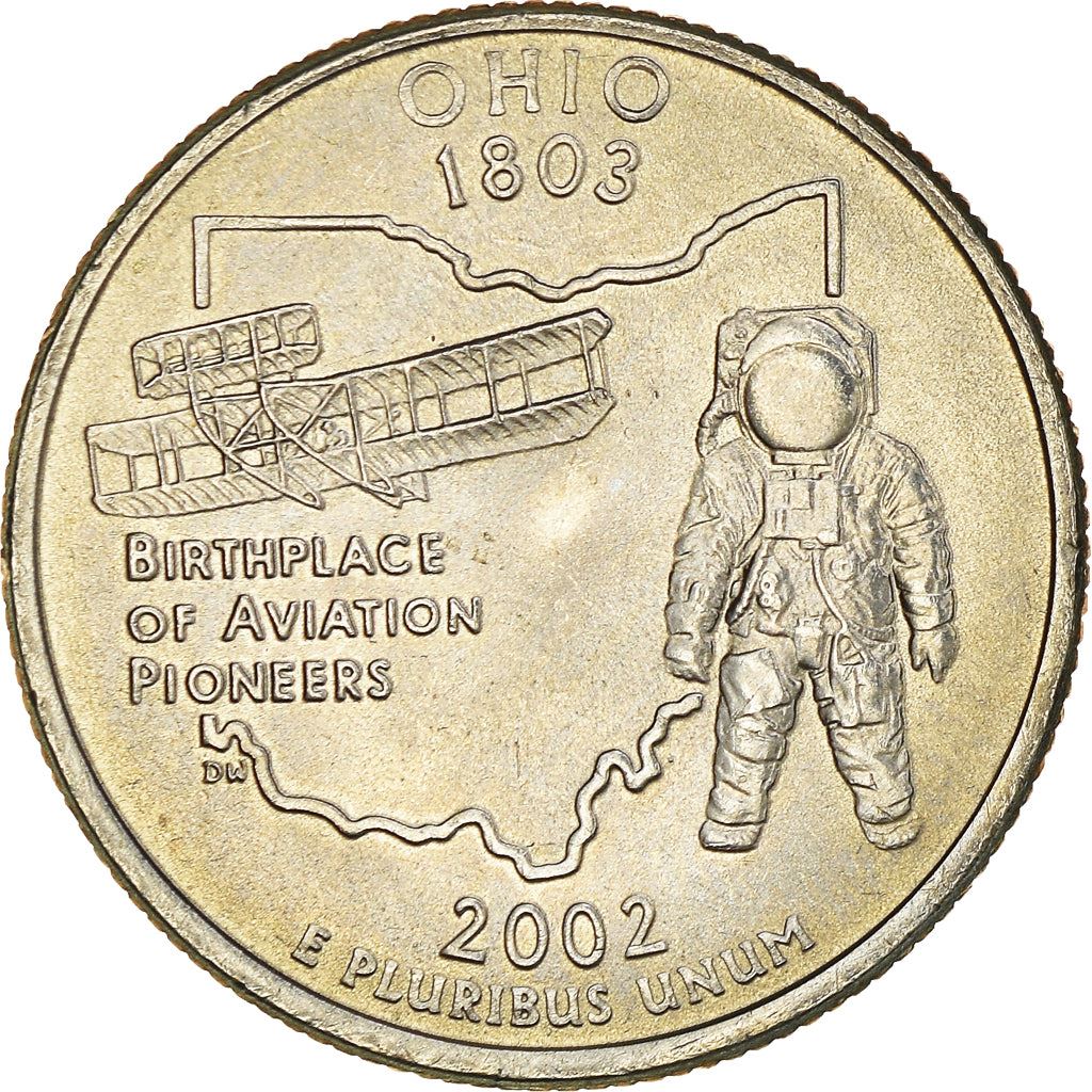 United States Coin American ¼ Dollar | George Washington | Ohio | Wright Brothers | Astronaut | KM332 | 2002