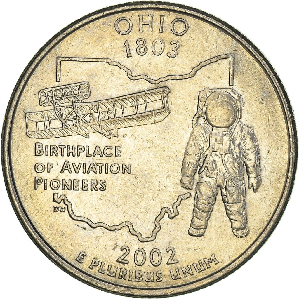 United States Coin American ¼ Dollar | George Washington | Ohio | Wright Brothers | Astronaut | KM332 | 2002