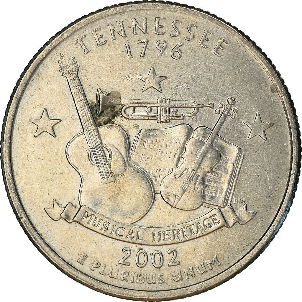 United States Coin American ¼ Dollar | George Washington | Tennessee | Guitar | Trumpet | Violin | KM331 | 2002