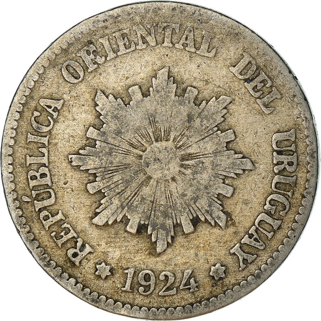 Uruguay 2 Centesimos Coin | Sun | Palm Wreath | KM20 | 1901 - 1941