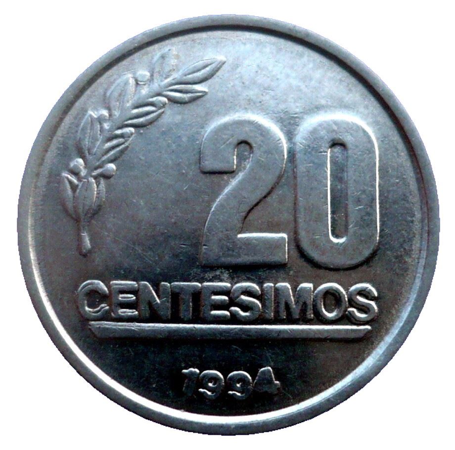 Uruguay | 20 Centesimos Coin | Jose Gervasio Artigas | KM105 | 1994