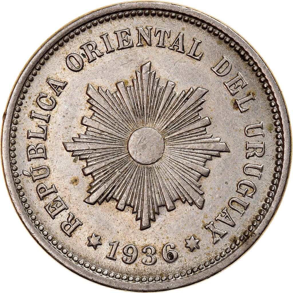 Uruguay 5 Centesimos Coin | Sun | Palm Wreath | KM21 | 1901 - 1941