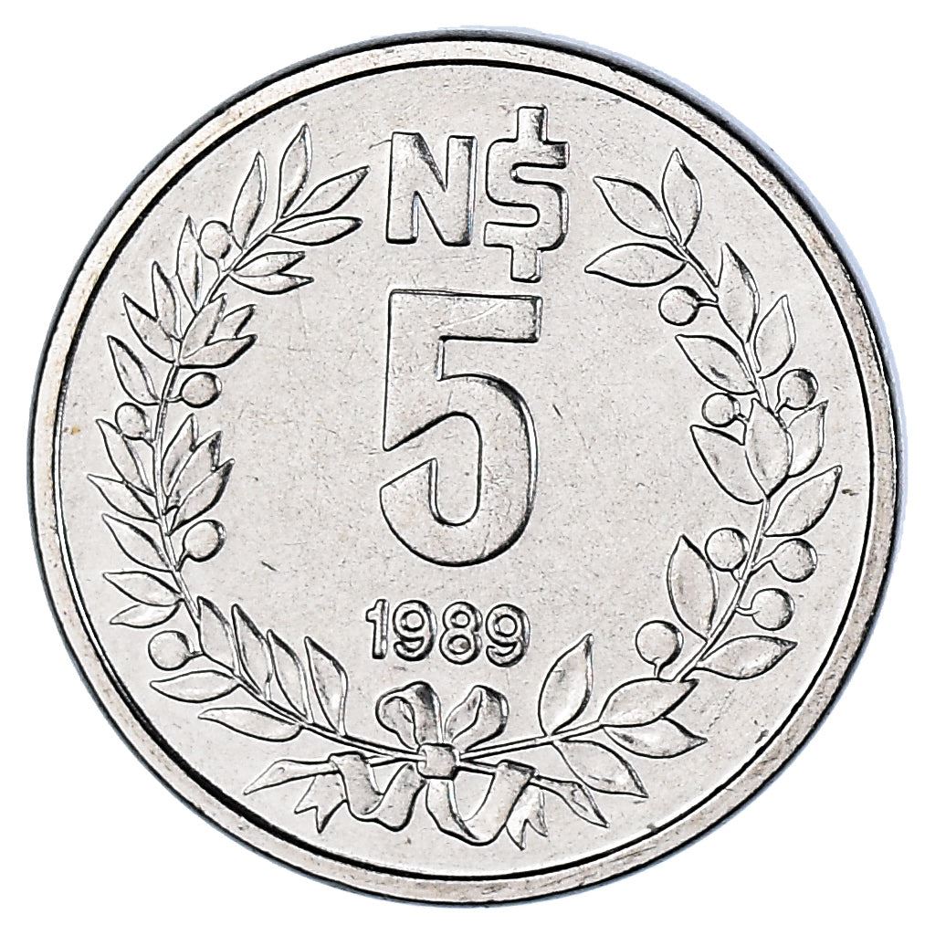 Uruguay 5 Nuevos Pesos Coin | Sun | Olive Branch | KM92 | 1989