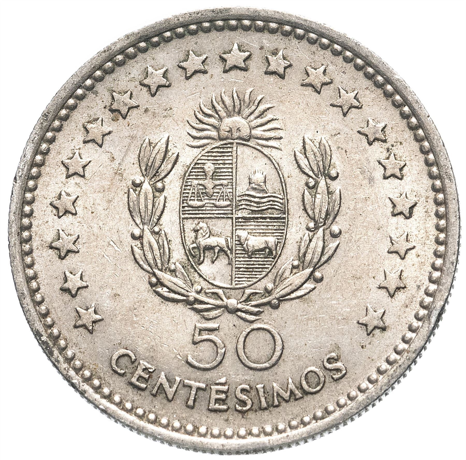 Uruguay 50 Centesimos Coin | Jose Gervasio Artigas | KM41 | 1960