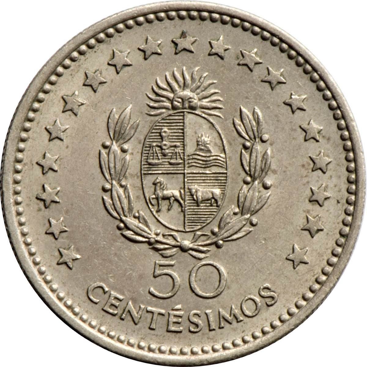 Uruguay 50 Centesimos Coin | Jose Gervasio Artigas | KM41 | 1960