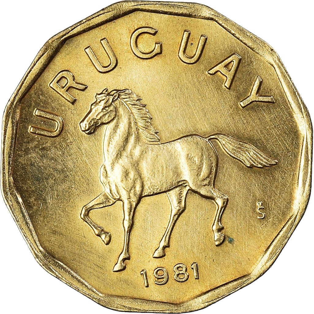 Uruguay Coin Uruguayan 10 Centésimos | Hoerse | Olive Sprig | KM66 | 1976 - 1981