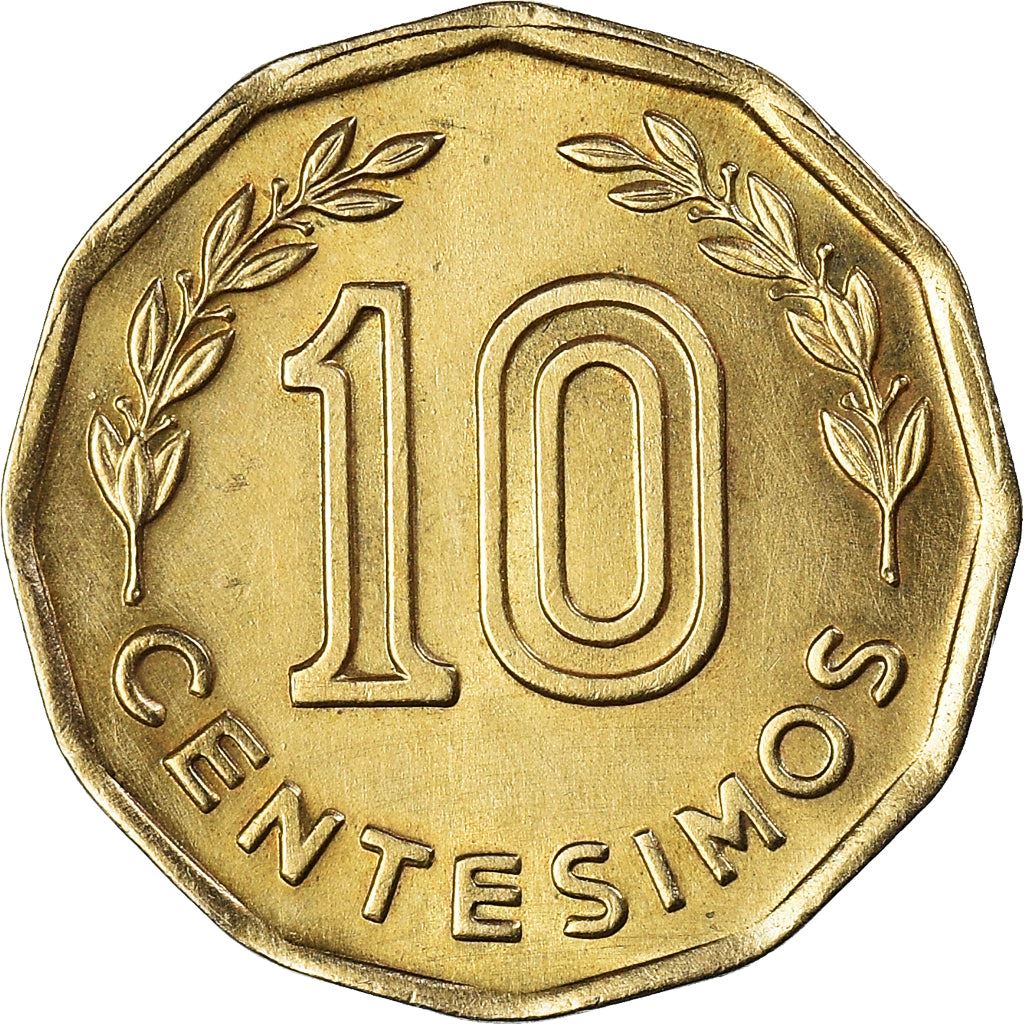 Uruguay Coin 	Uruguayan 10 Centésimos | Hoerse | Olive Sprig | KM66 | 1976 - 1981