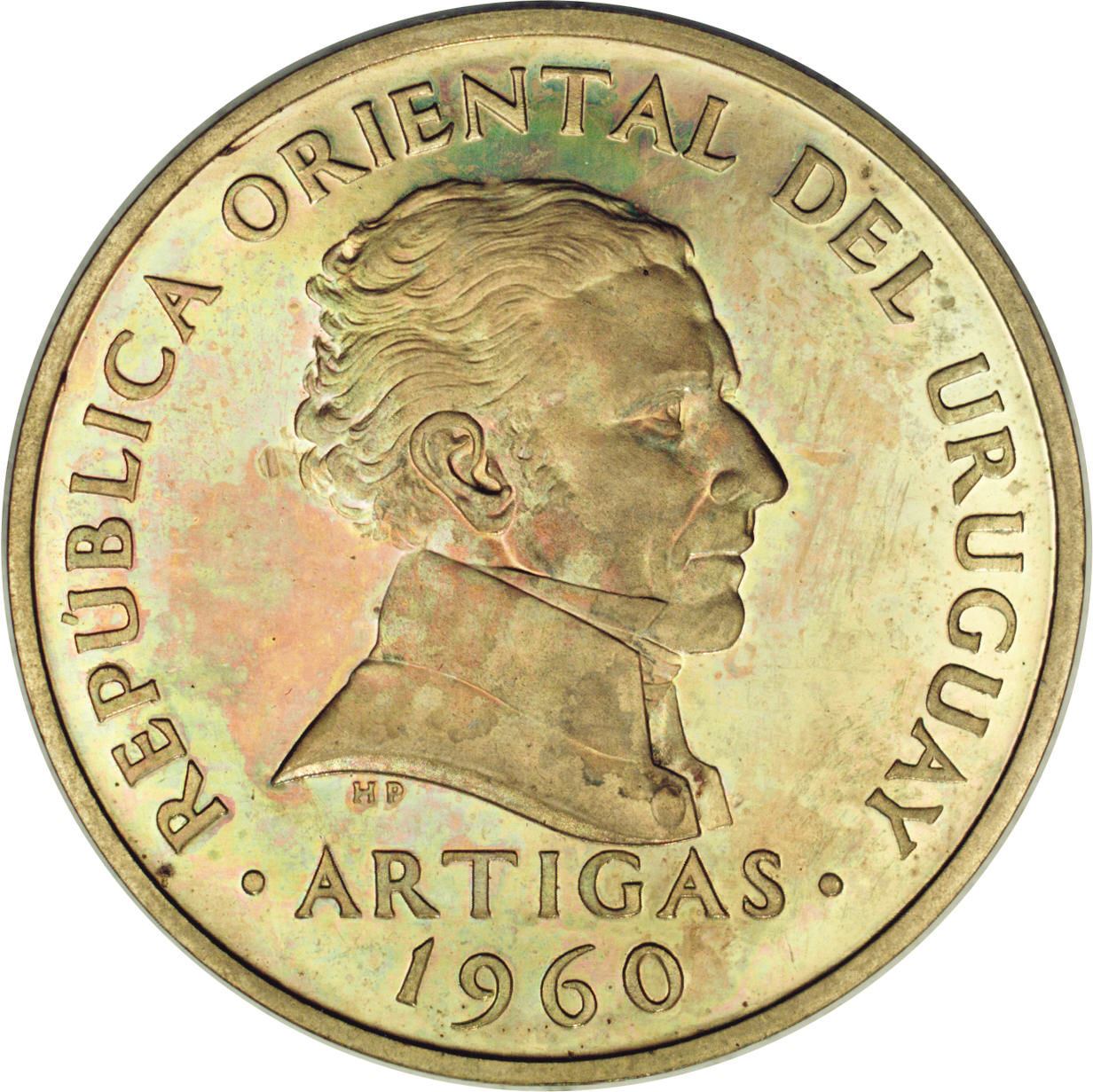 Uruguay Coin Uruguayan 10 Centésimos | Jose Gervasio Artigas | KM39 | 1960