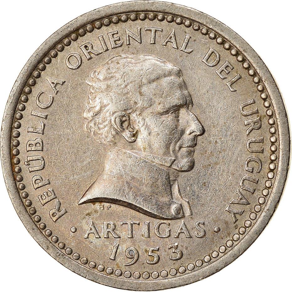 Uruguay Coin 	Uruguayan 2 Centésimos | Jose Gervasio Artigas | KM33 | 1953