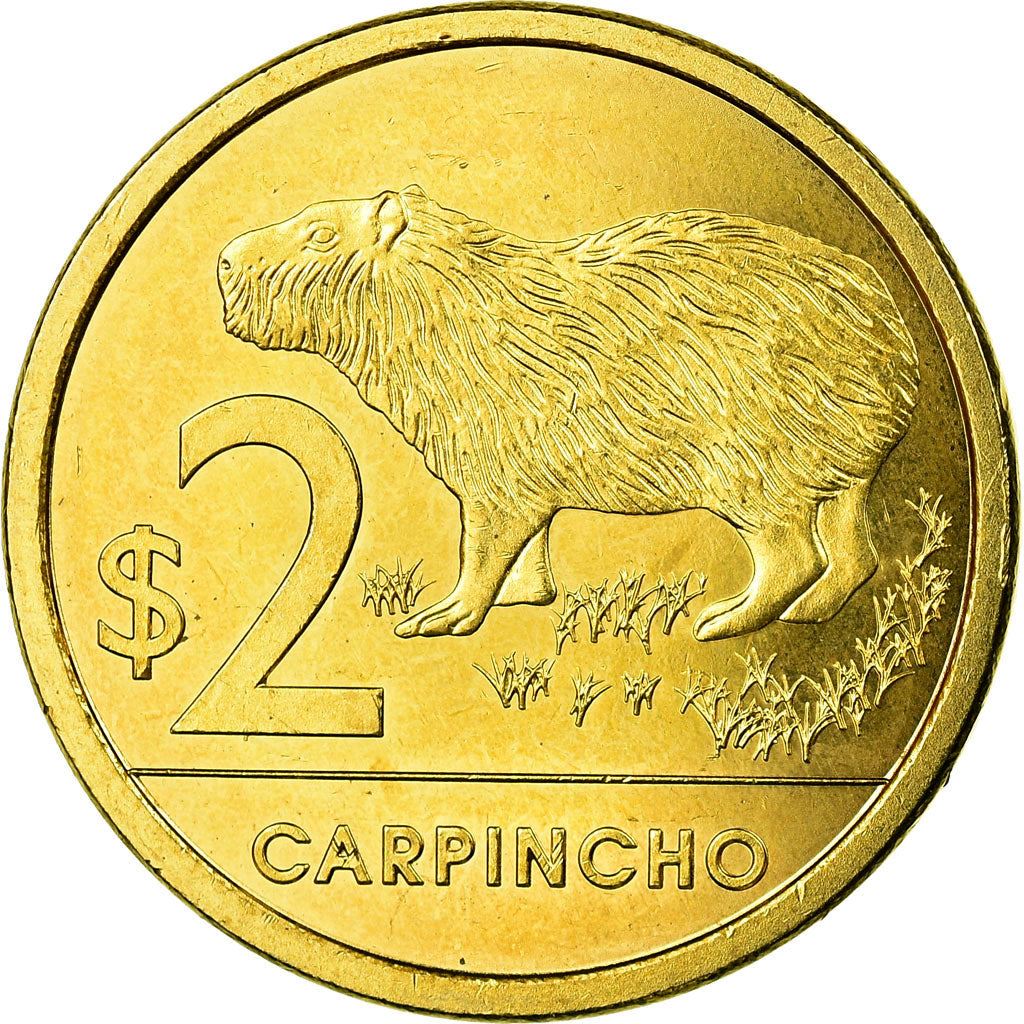 Uruguay Coin 	Uruguayan 2 Pesos | Capybara | KM136 | 2011 - 2019