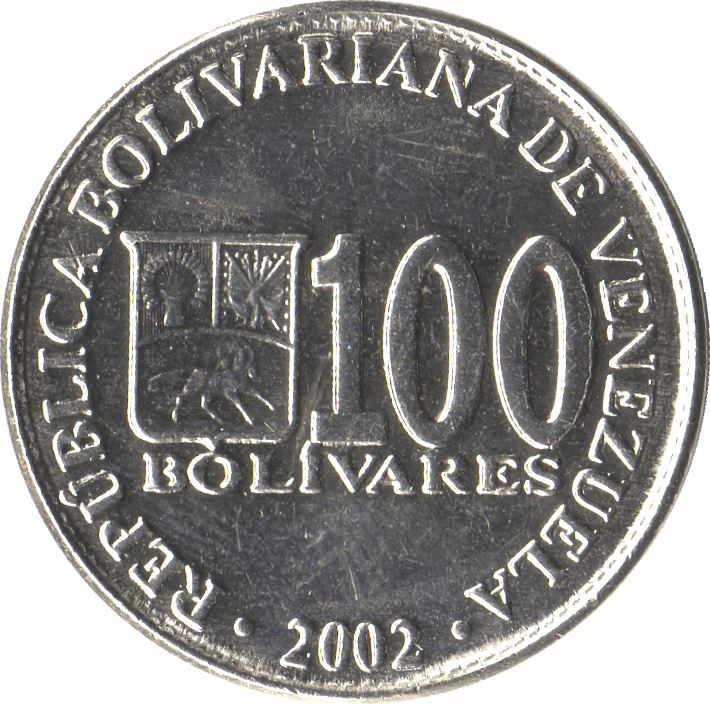 Venezuela | 100 Bolivares Coin | Palomo Horse | Simon Bolivar | KM83 | 2001 - 2004