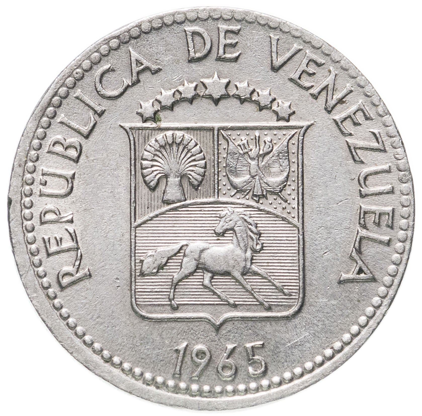 Venezuela | 5 Centimos Coin | Palomo Horse | Wreath | KM38.3 | 1971