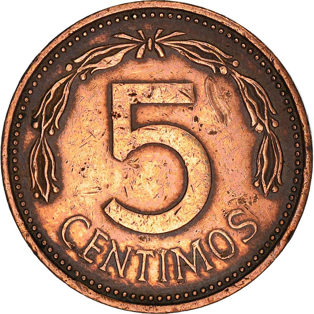 Venezuela | 5 Centimos Coin | Palomo Horse | Wreath | KM49 | 1974 - 1977