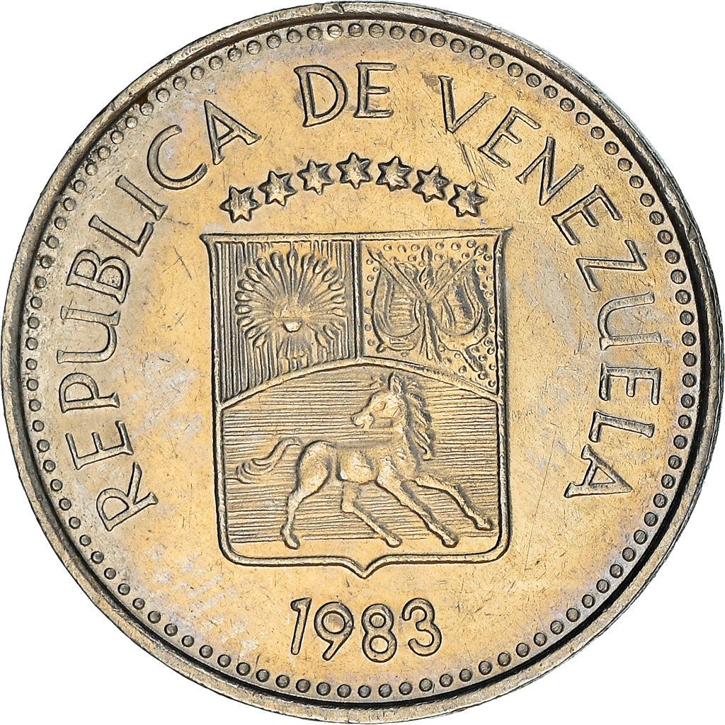 Venezuela | 5 Centimos Coin | Palomo Horse | Wreath | KM49a | 1983