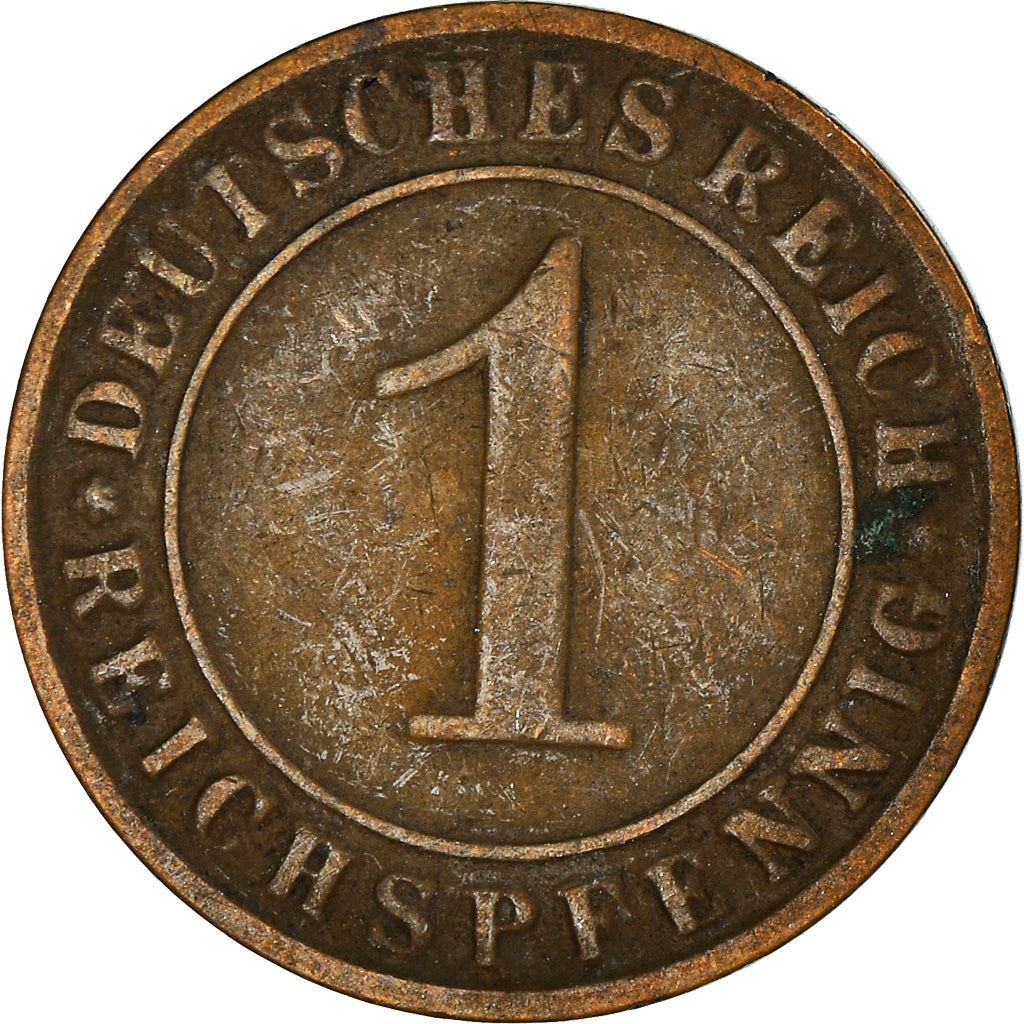 Weimar Republic 1 Reichspfennig Coin | German Reich | KM37 | 1924 - 1936