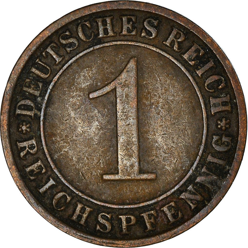 Weimar Republic 1 Reichspfennig Coin | German Reich | KM37 | 1924 - 1936