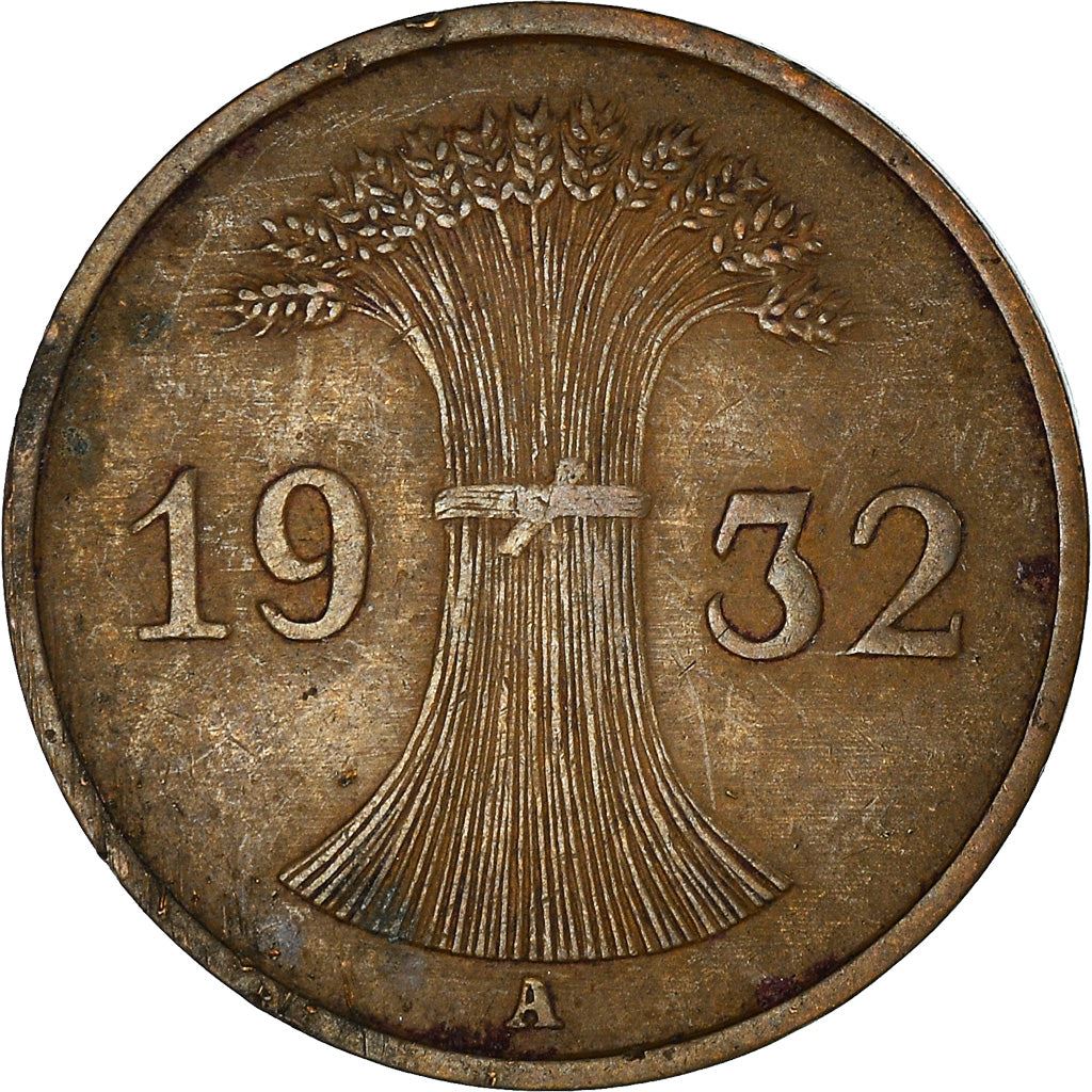 Weimar Republic 1 Reichspfennig Coin | German Reich | KM37 | 1924 - 1936