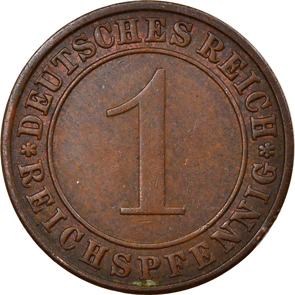 Weimar Republic 1 Reichspfennig Coin | German Reich | KM37 | 1924 - 1936